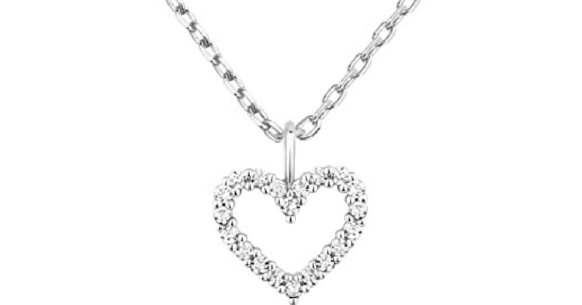 14K Gold Plated Cubic Zirconia Heart Necklace